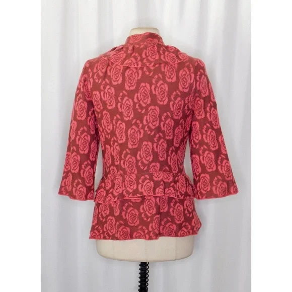 Anthropologie YELLOW BIRD Any Other Rose Roses Floral Cardigan Sweater Large - Picture 8 of 12